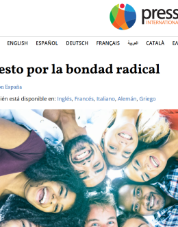 La agencia internacional Pressenza difunde el manifiesto por la bondad radical impulsado por Resist.es